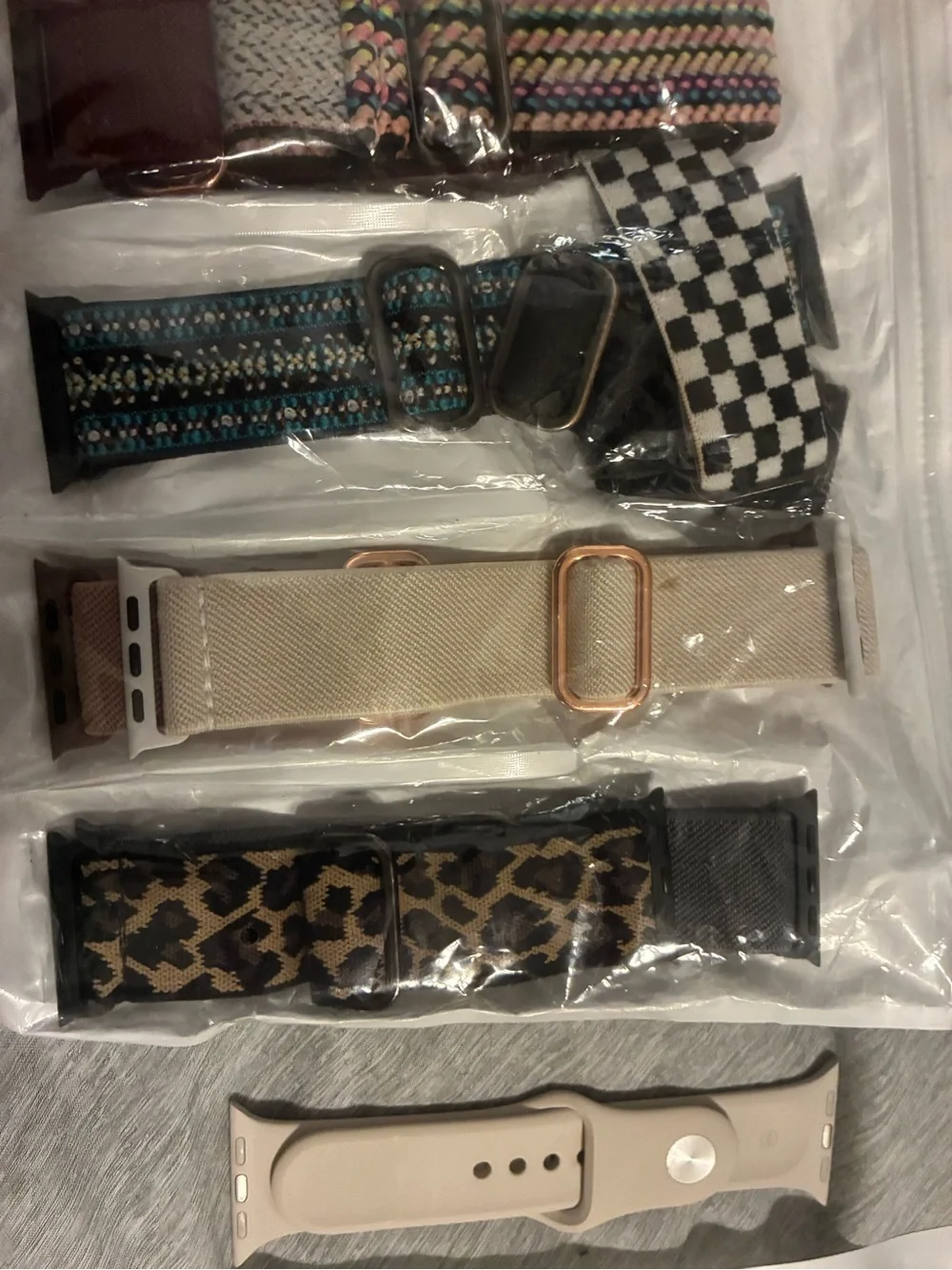 Apple Beige and Floral White Compatible Watch Bands